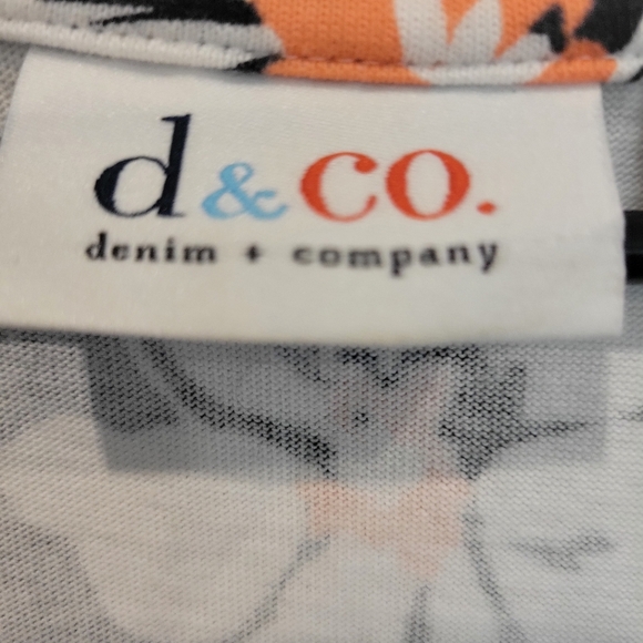 Denim & Co Navy & White Print Maxi Dress 100%cotton Medium - Picture 3 of 8